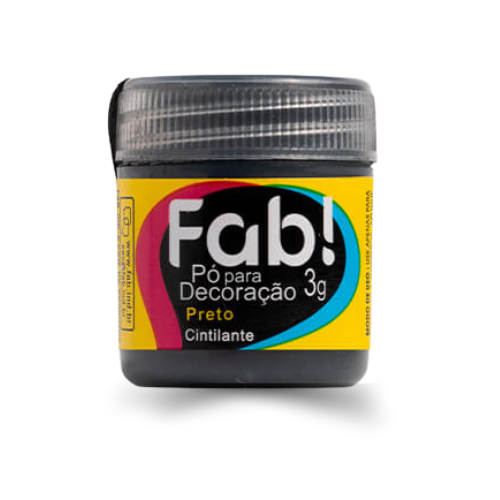 Pó Para Decoração Fab! Preto - Embalagem com 3G