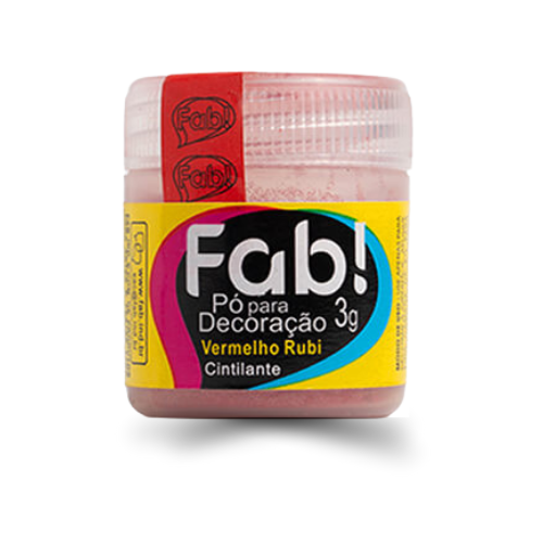 Pó para Decoração Fab Vermelho Rubi 3G