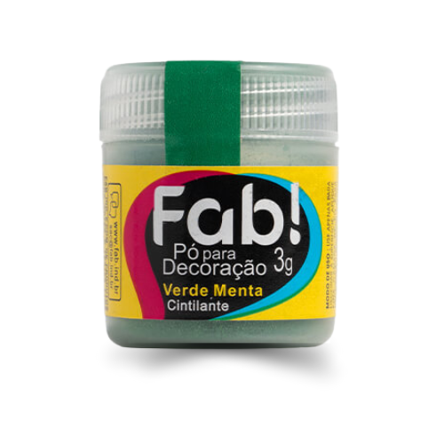 Pó Para Decoração Fab! Verde Menta - Embalagem com 3G