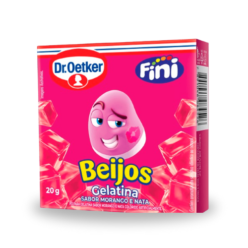 Gelatina Pó Dr. Oetker Fini Beijos - Caixa com 20G