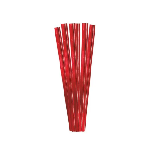 Fecho Prático Metalizado Vermelho 4MM x 11CM - Pacote com 100UN
