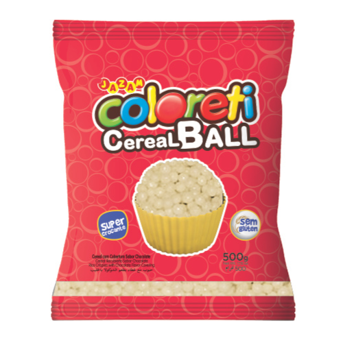 Cereal Jazam Coloreti Mini Ball Chocolate Branco - Embalagem com 500G