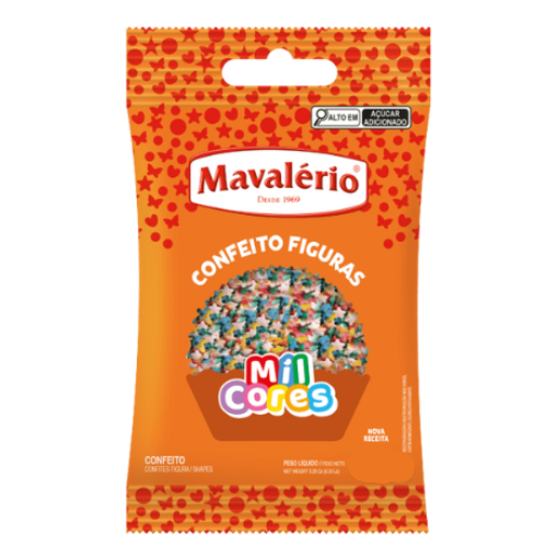 Confeito Mil Cores Figuras Estrelinhas - Embalagem com 120G