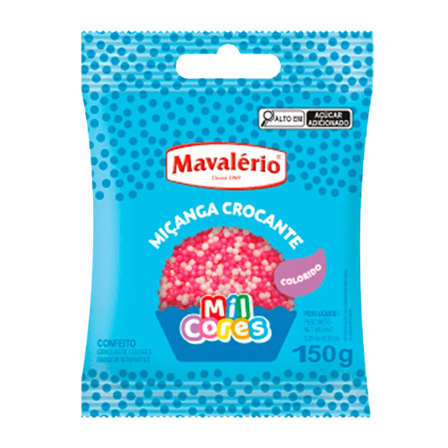 Confeito Miçanga Rosa e Branco - Pacote com 150G