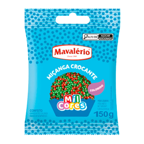 Confeito Miçanga Vermelho e Verde - Pacote com 150G