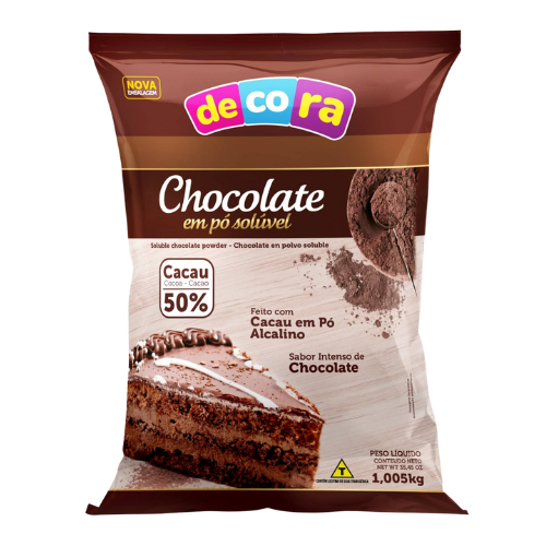 Chocolate em Pó Solúvel 55% Cacau  - Pacote com 1,005KG