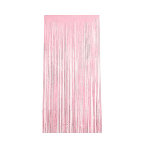 Cortina Decorativa Metalizada Rosa Claro 2x1M