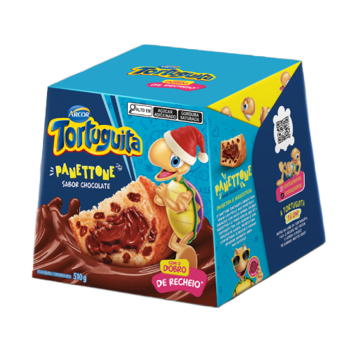Panettone Arcor Tortuguita Sabor Chocolate - Embalagem com 510G