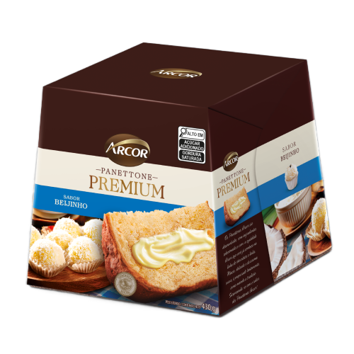 Panettone Arcor Premium Sabor Beijinho - Embalagem com 430G