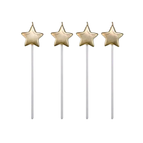Vela Estrela Dourada - Kit com 4 UN