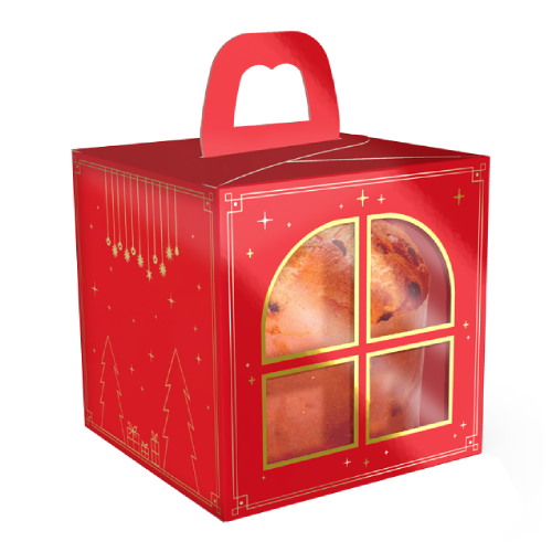 Caixa Panetone Janela com Alça Natal Luz