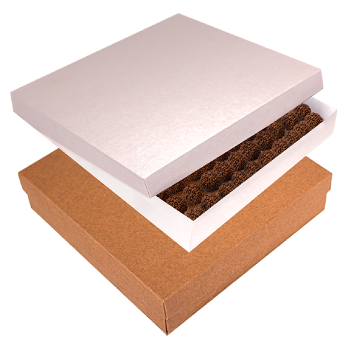 Caixa Transporte Off White/Kraft para 100 Doces