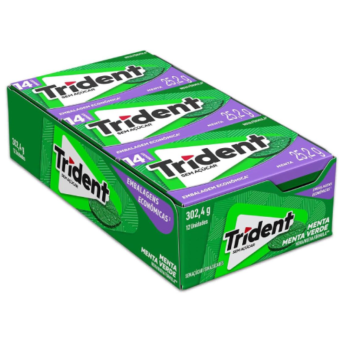 Chiclete Trident Sabor Menta 14s - Display com 302,4G