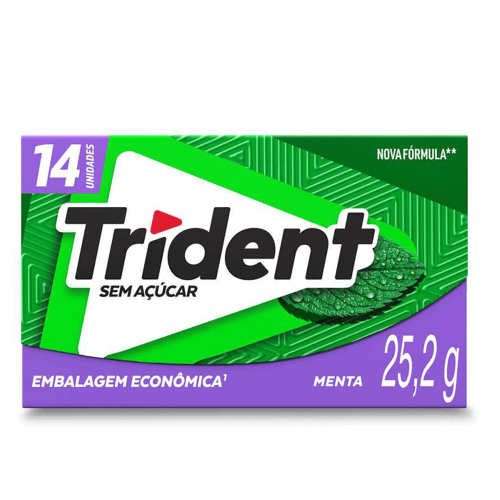 Chiclete Trident Sabor Menta - Embalagem com 25,2G