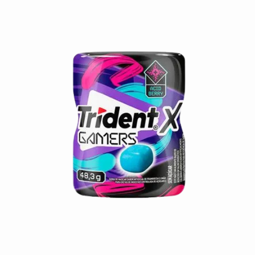 Chiclete Trident X Gamers Framboesa e Limão - Pote com 48,3G
