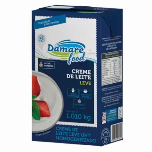 Creme de Leite Leve Damare - Caixa com 1,010KG