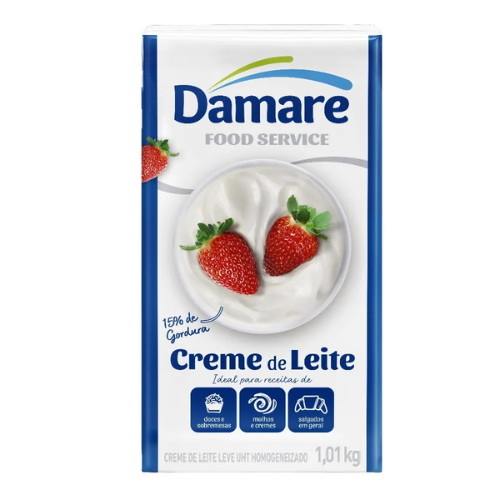 Creme de Leite Leve Damare - Embalagem com 1,01KG