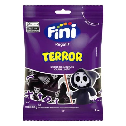 Gelatinas Fini Terror Sabor de Amora e Capim Limão - Pacote com 80G