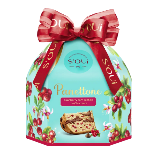 Panettone Soui de Cranberry Com Recheio Sabor Chocolate 500G