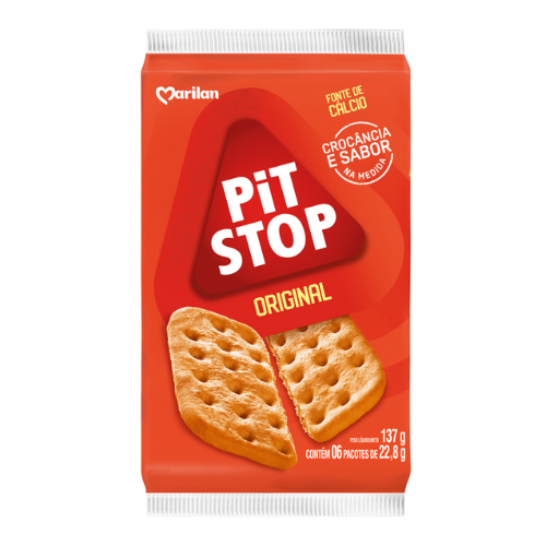 Biscoito Salgado Pit Stop Original - Pacote com 137G