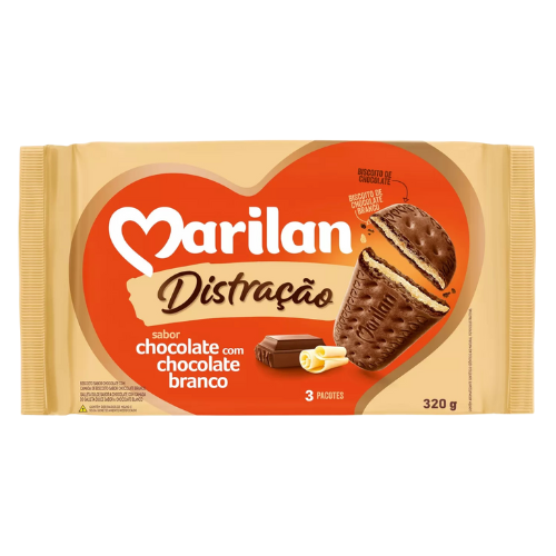 Biscoito Marilan Sabor Chocolate com Chocolate Branco - Pacote com 320G