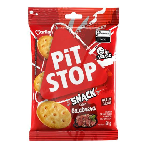 Snack Pit Stop Sabor Calabresa - Pacote com 60G