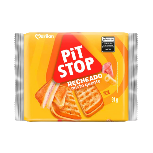 Biscoito Recheado Pit Stop Sabor Misto Quente - Pacote com 91G