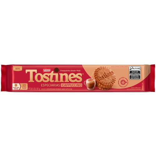 Biscoito Recheado Tostines Sabor Cappuccino - Pacote com 93G