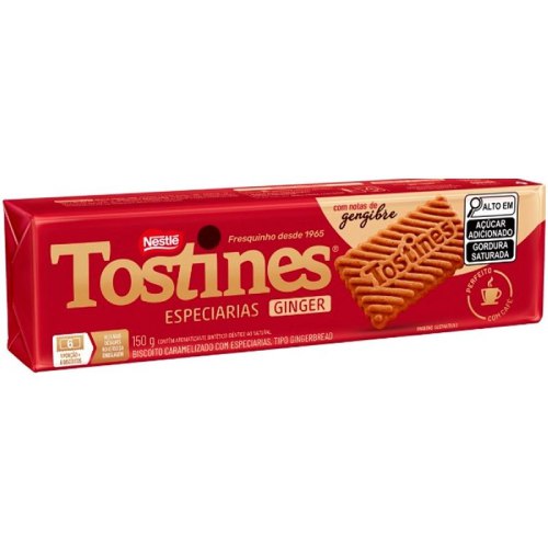Biscoito Doce Tostines Sabor Especiarias e Gengibre - Pacote com 150G