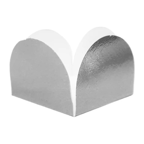 Porta Forminha 4 pétalas Prata Metalizado NC Toys - Pacote com 50UN