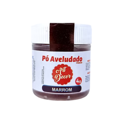 Pó Aveludado Art Decor Marrom - Embalagem com 4G