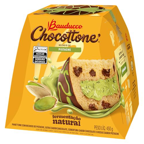Panettone Bauducco Chocottone Recheio Sabor Pistache 450G