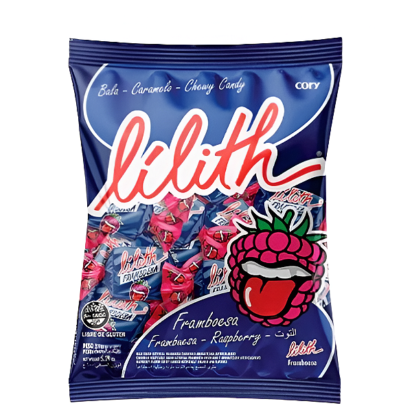 Bala Mastigável Lilith Sabor Framboesa - Pacote com 500G