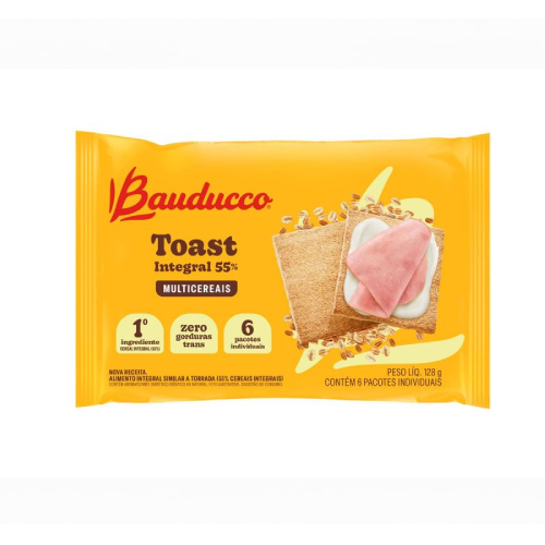Toast Integral 55% Sabor Multicereais Bauducco - Pacote com 128G