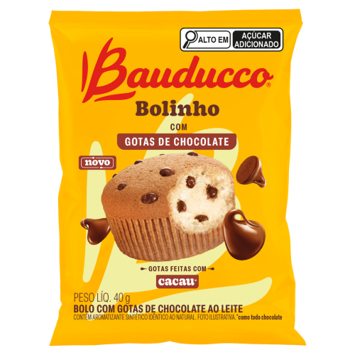 Bolinho Sabor Gotas Chocolate - Pacote com 40G