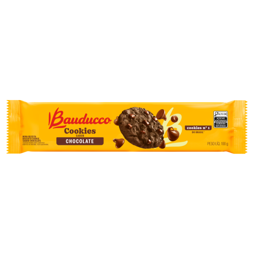 Cookie Sabor Chocolate Bauducco - Pacote com 100G