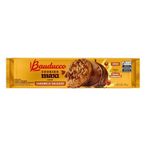 Cookie Maxi Sabor Caramelo Salgado Bauducco - Pacote com 96G