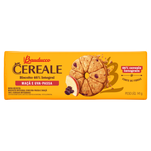 Biscoito Cereale Maçã e Uva - Passa Bauducco - Pacote com 147G