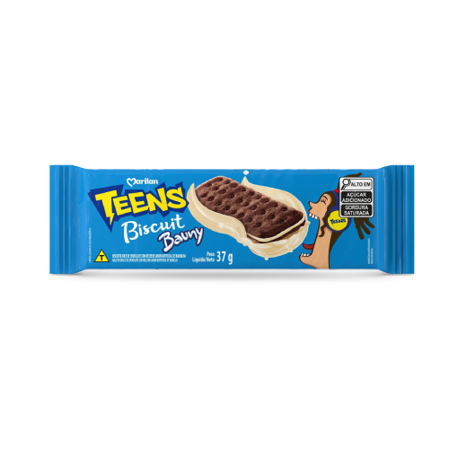 Biscoito Recheado Teens Sabor Baunilha - Pacote com 37G