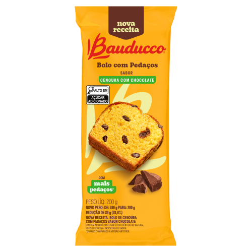 Bolo Sabor Cenoura com Chocolate Bauducco - Pacote com 200G