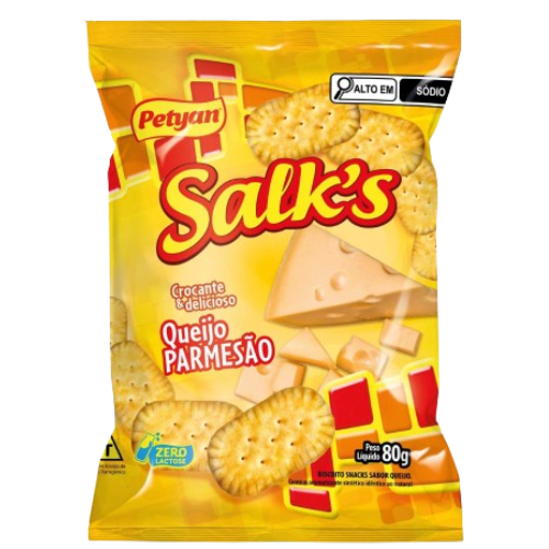 Biscoito Salks Petyan Sabor Queijo Parmesão – Pacote com 80G