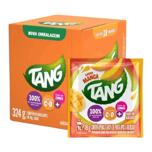 Refresco em Pó Tang Sabor Manga - Display com 18 Unidades