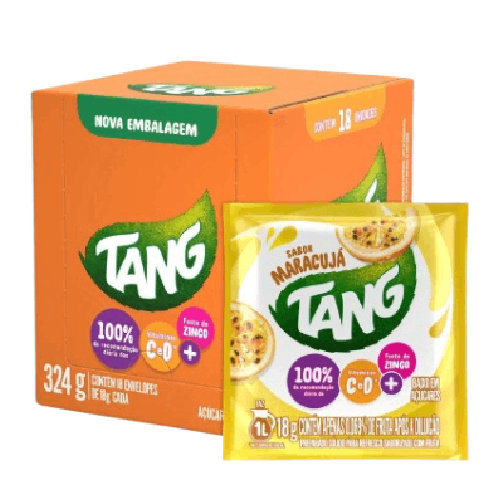 Refresco em Pó Tang Sabor Maracujá - Display com 18 Unidades