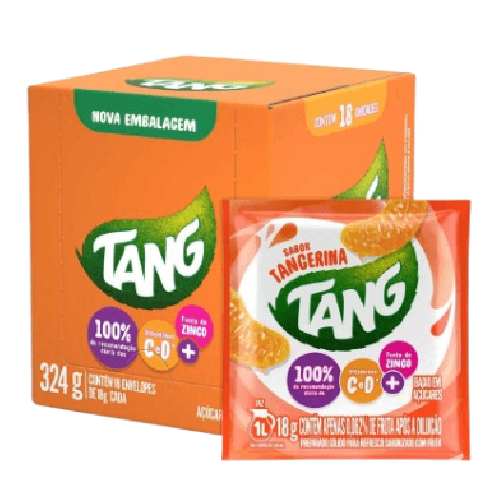 Refresco em Pó Tang Sabor Tangerina - Display com 18 Unidades