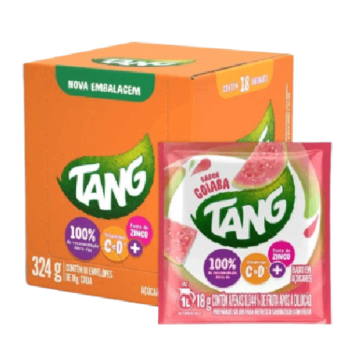 Refresco em Pó Tang Sabor Goiaba - Display com 18 Unidades