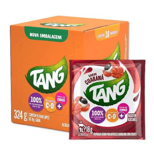 Refresco em Pó Tang Sabor Guaraná - Display com 18 Unidades