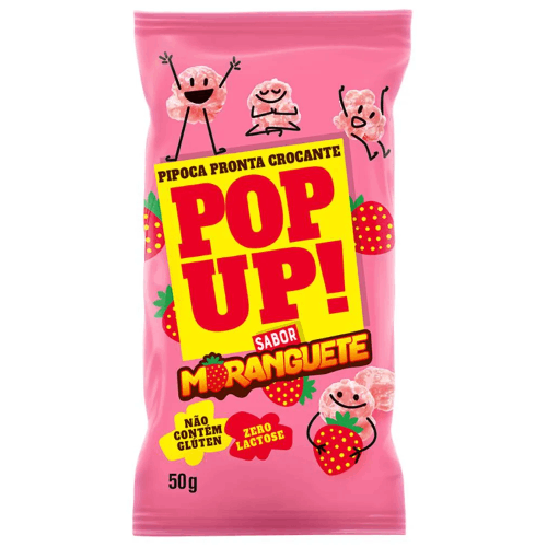Pipoca Especial Pop Up Sabor Moranguete - Pacote com 50G