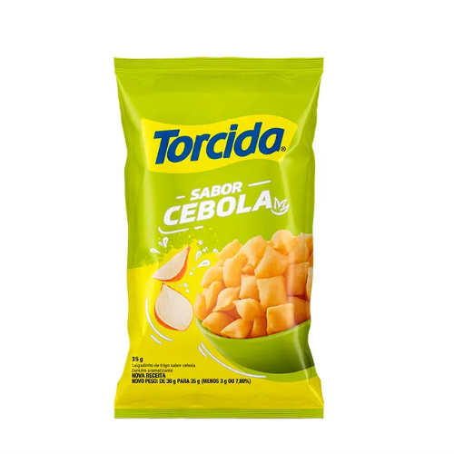 Salgadinho Torcida Sabor Cebola - Pacote com 35G
