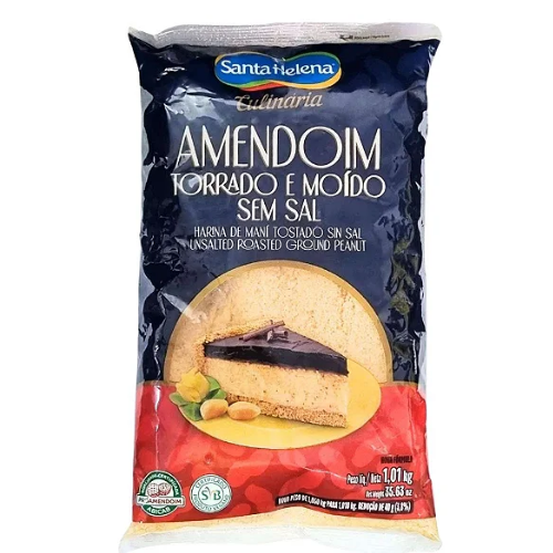 Amendoim Torrado e Moído Sem Sal Santa Helena - Pacote com 1,01KG