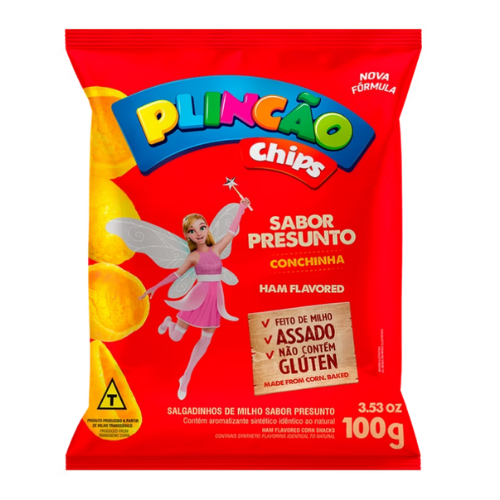 Salgadinho Plinc Chips Sabor Presunto - Pacote com 100G